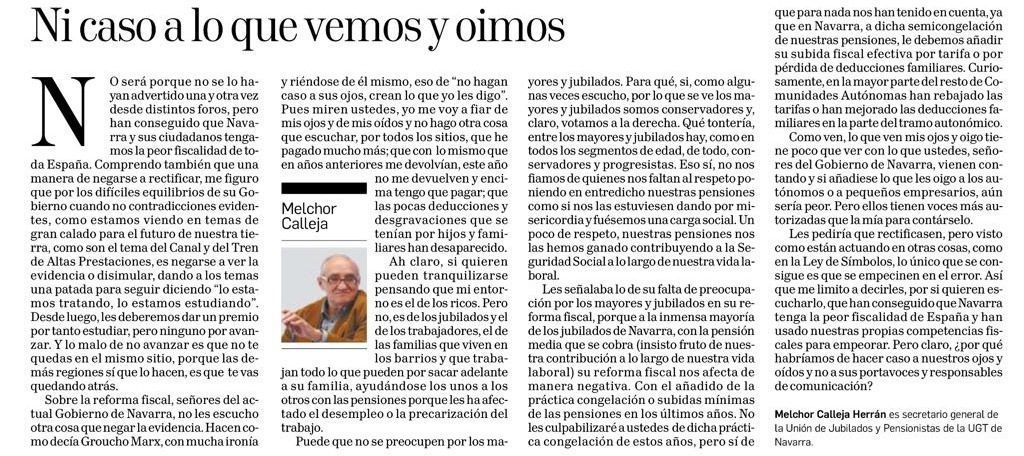 Artículo en Diario de Navarra